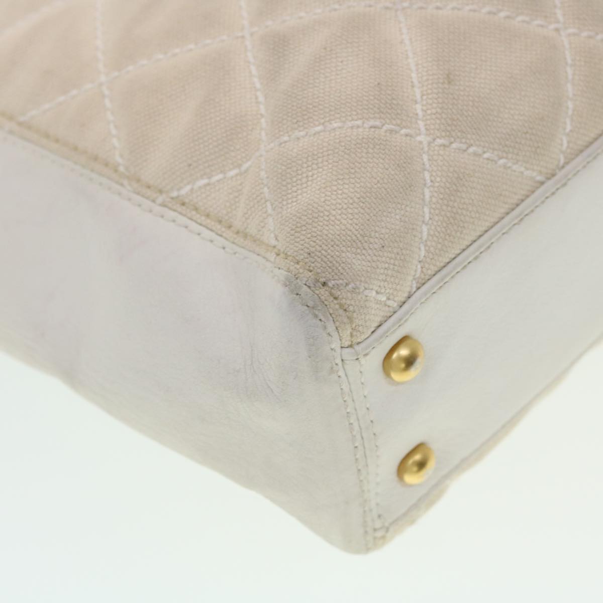 Top Quality Chanel Matelasse Wild Stitch Tote Bag Canvas Beige CC Auth 43309