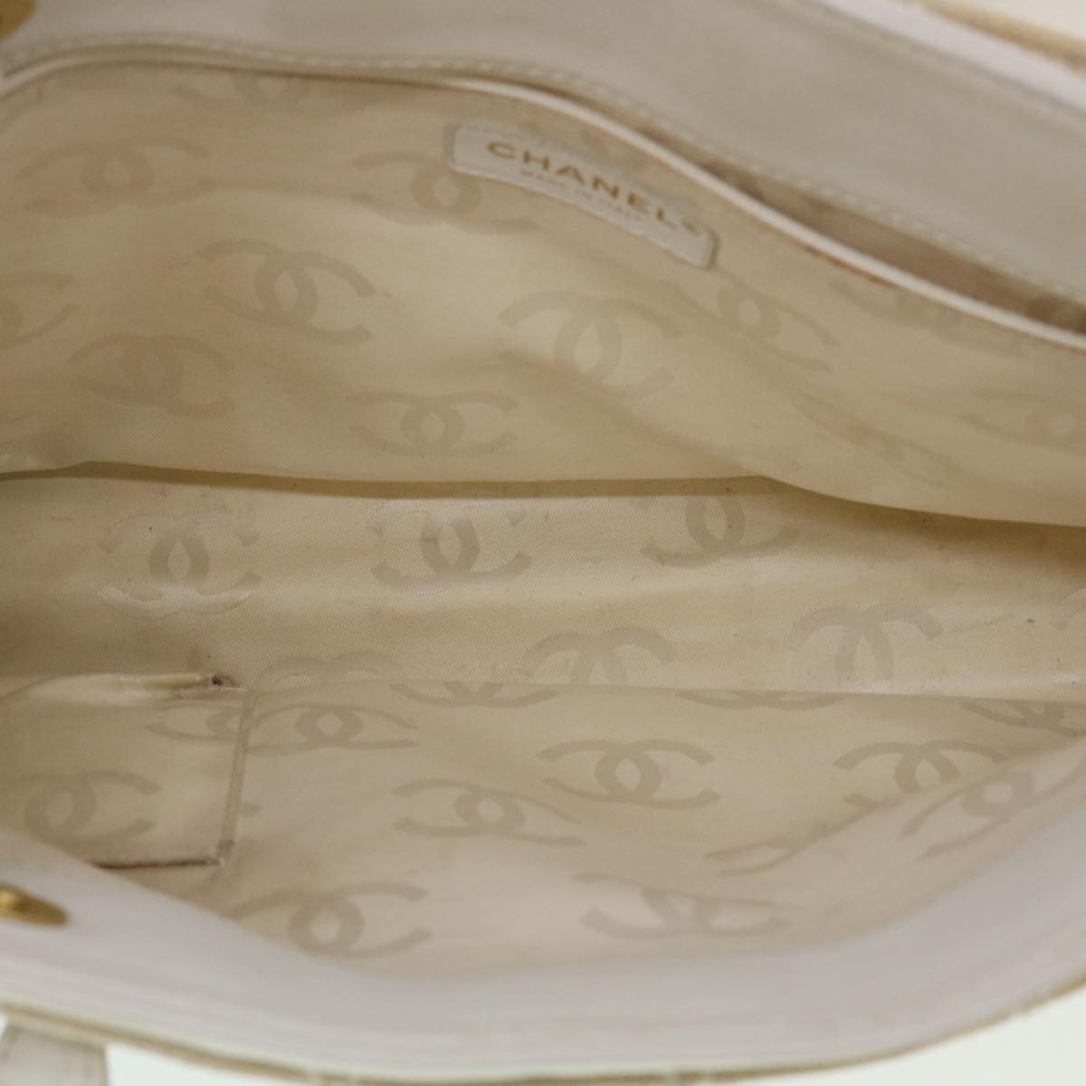 Top Quality Chanel Matelasse Wild Stitch Tote Bag Canvas Beige CC Auth 43309