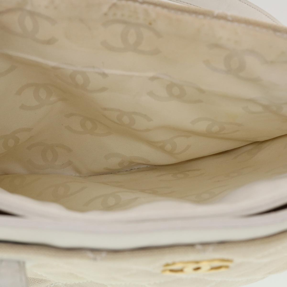 Top Quality Chanel Matelasse Wild Stitch Tote Bag Canvas Beige CC Auth 43309