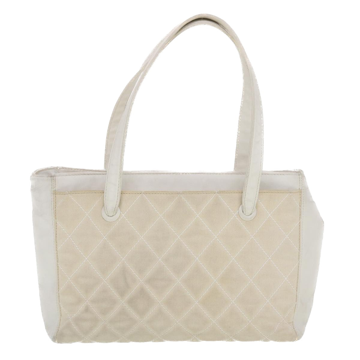 CHANEL Matelasse Wild Stitch Tote Bag Canvas Beige CC Auth 43309