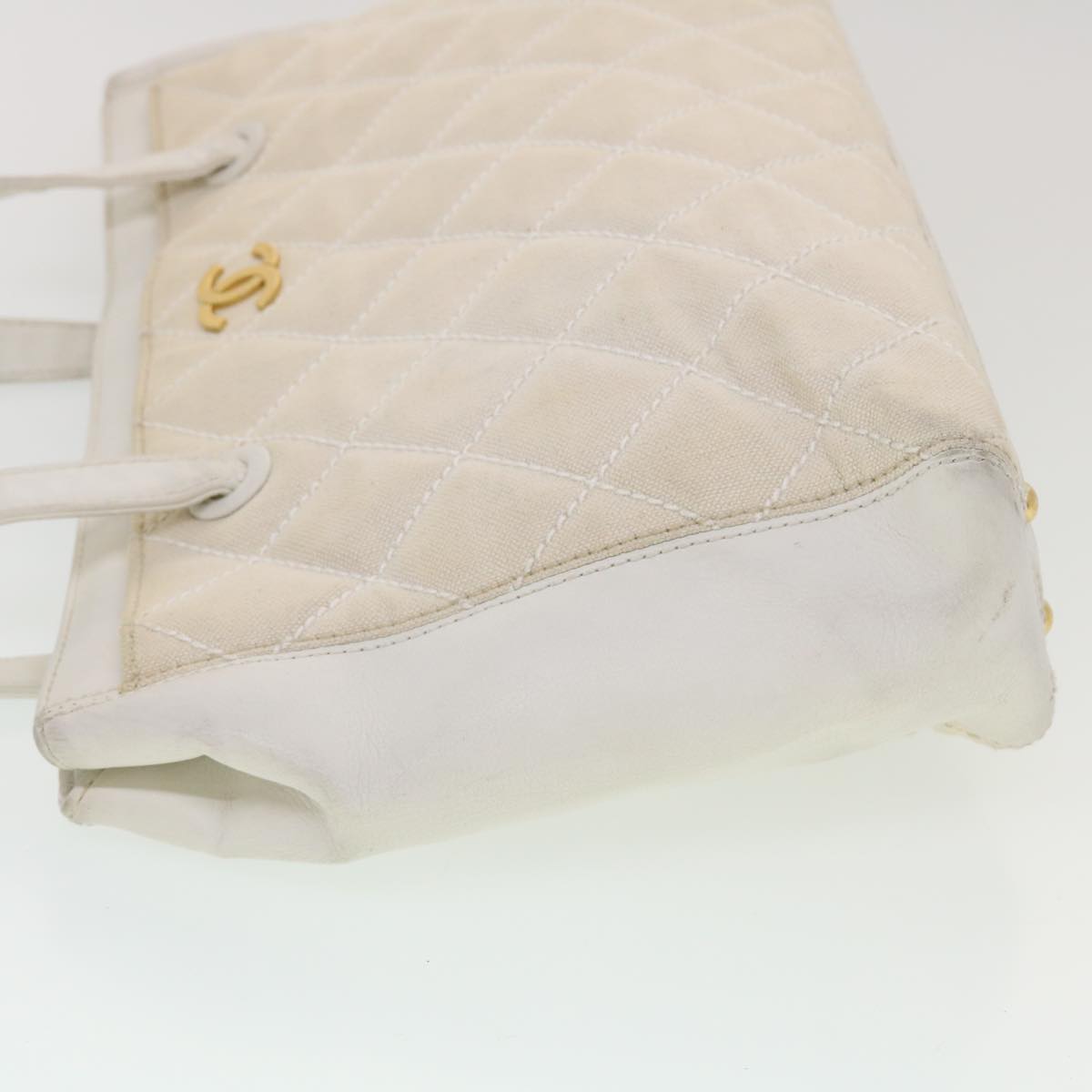 Top Quality Chanel Matelasse Wild Stitch Tote Bag Canvas Beige CC Auth 43309
