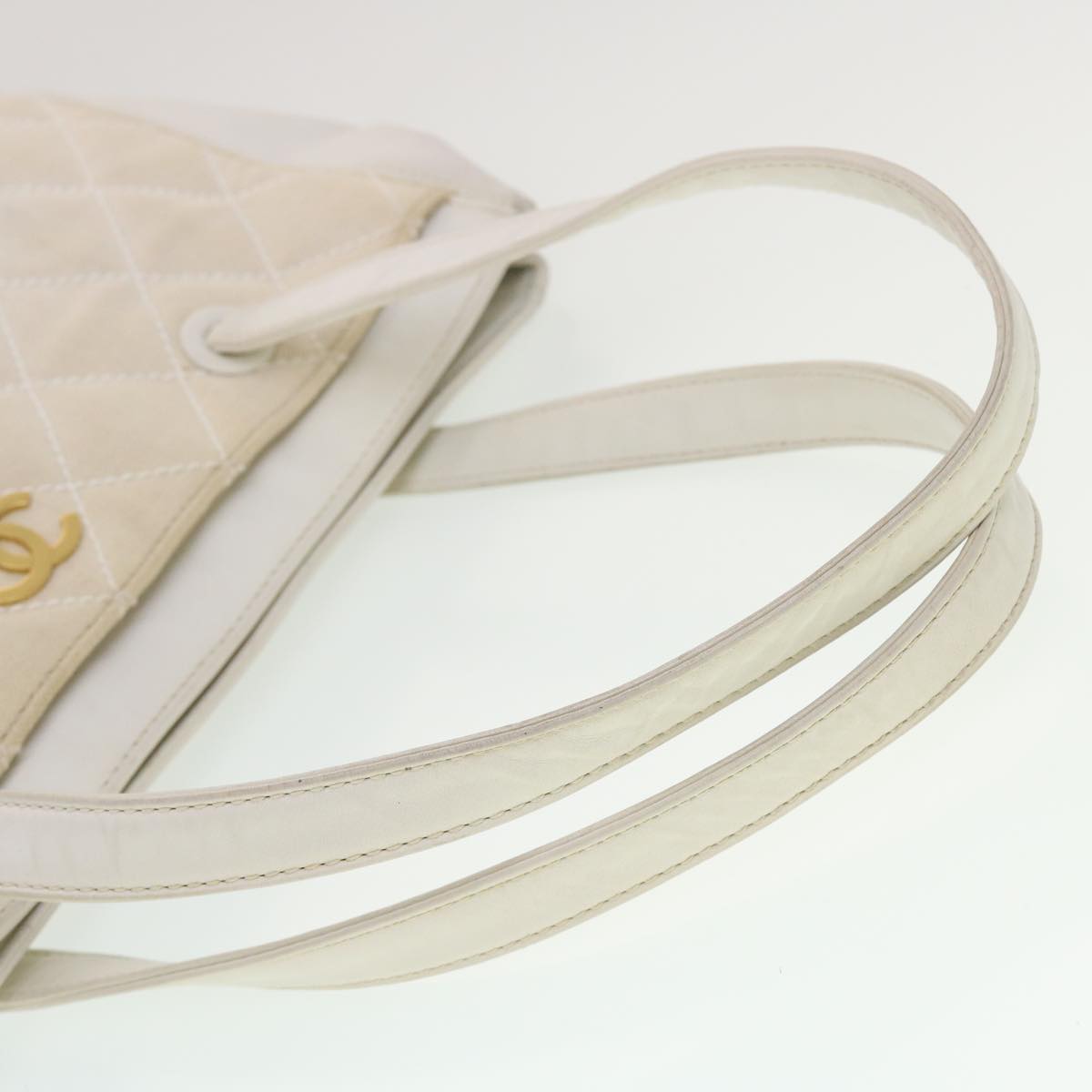 Top Quality Chanel Matelasse Wild Stitch Tote Bag Canvas Beige CC Auth 43309