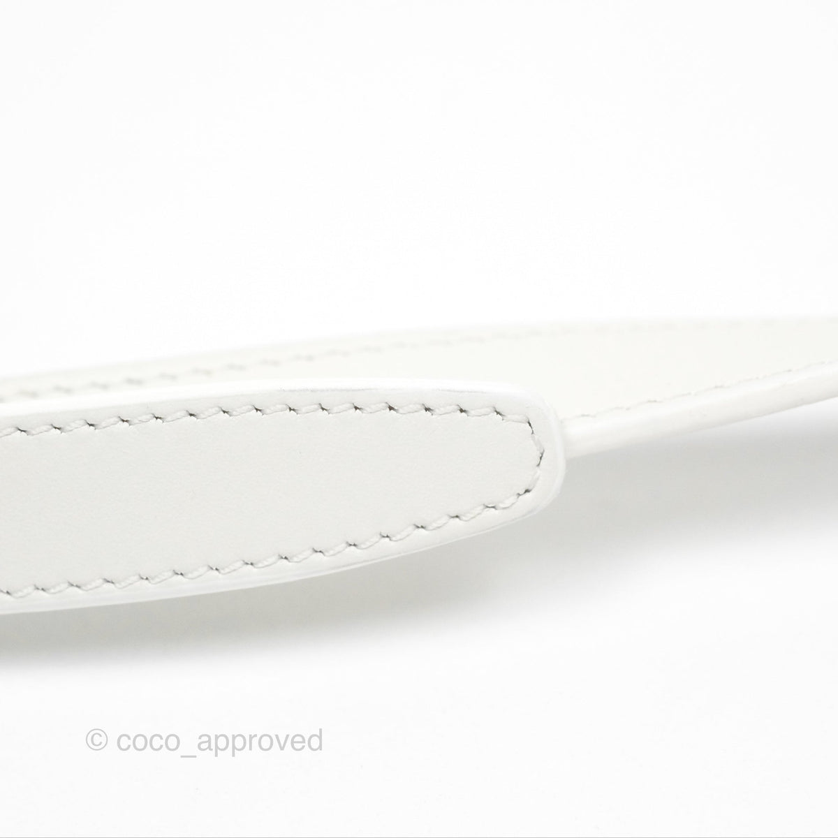 Celine Round Purse on Strap Triomphe Canvas White Calfskin