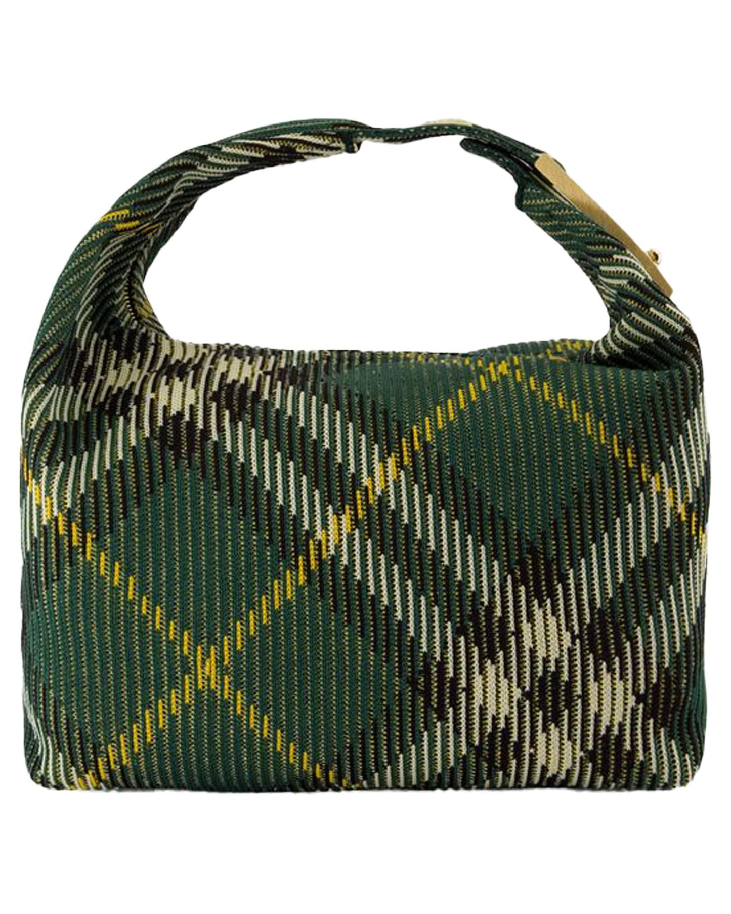 Burberry Woven Plaid Shoulder Bag Women Green | Green