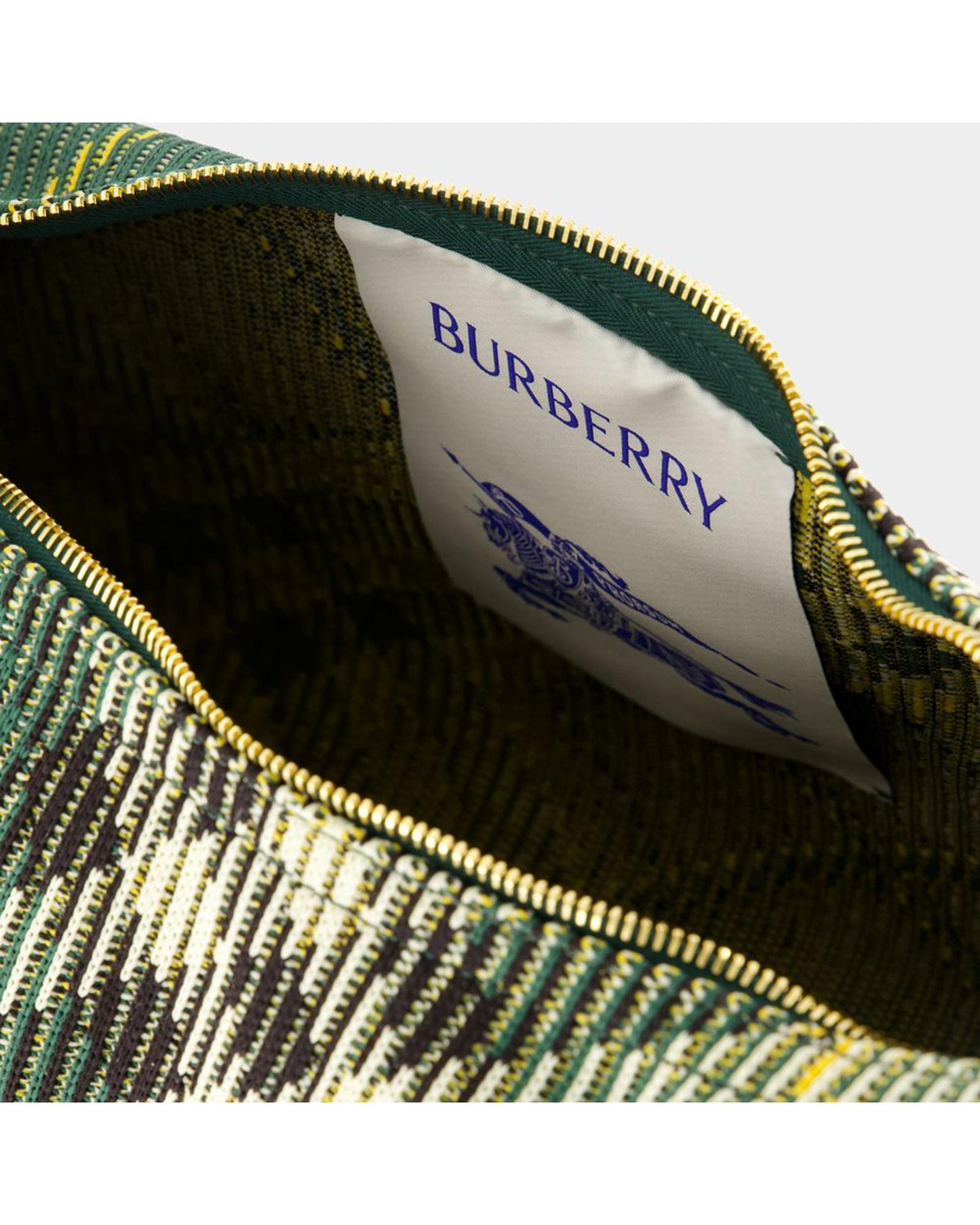 Burberry Woven Plaid Shoulder Bag Women Green | Green