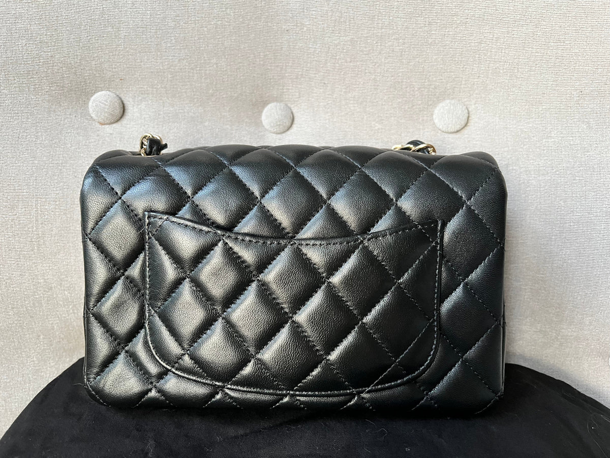 Chanel Mini Rectangular Classic Flap in Black Lambskin