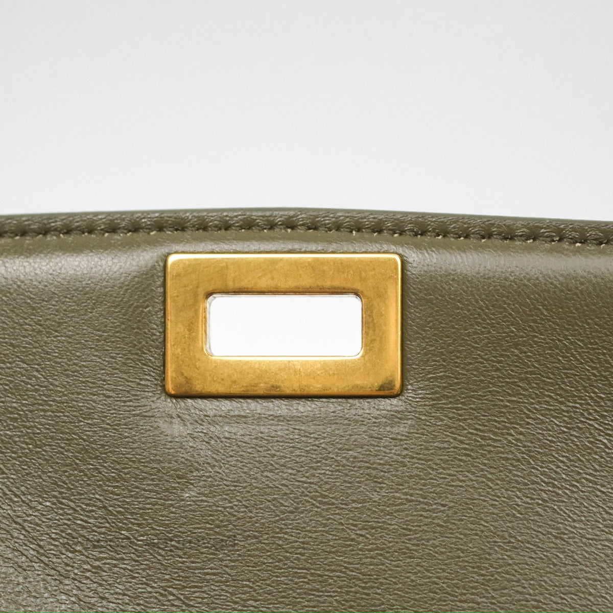 Celine Medium Classic Box Flap Dark Olive Green Box Calfskin Gold Hardware