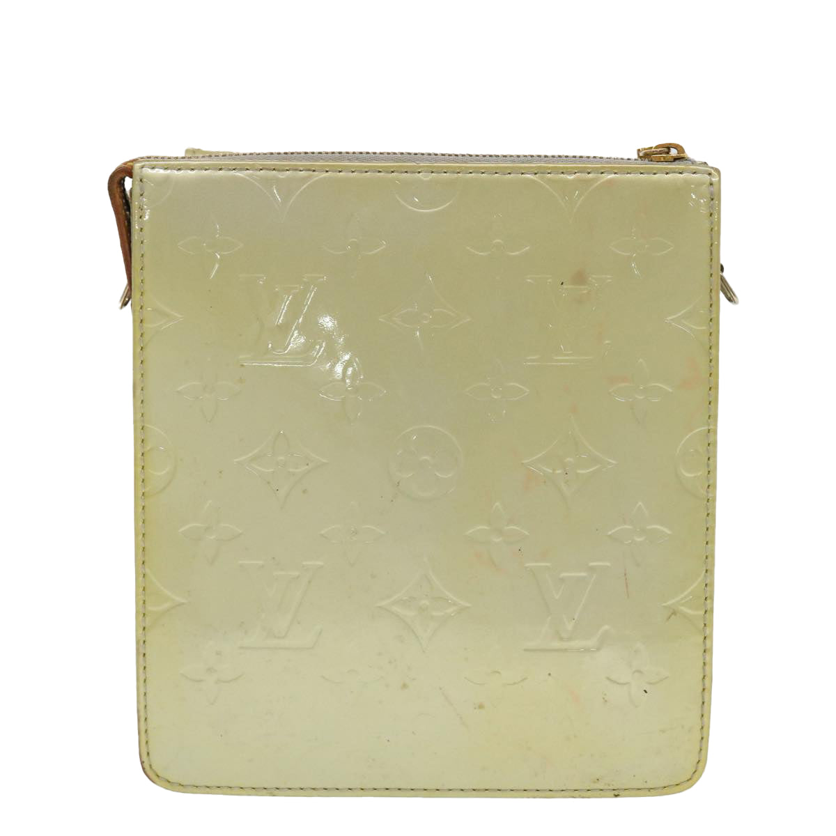 LOUIS VUITTON Monogram Vernis Motto Accessory Pouch Gris M91030 LV Auth 43821
