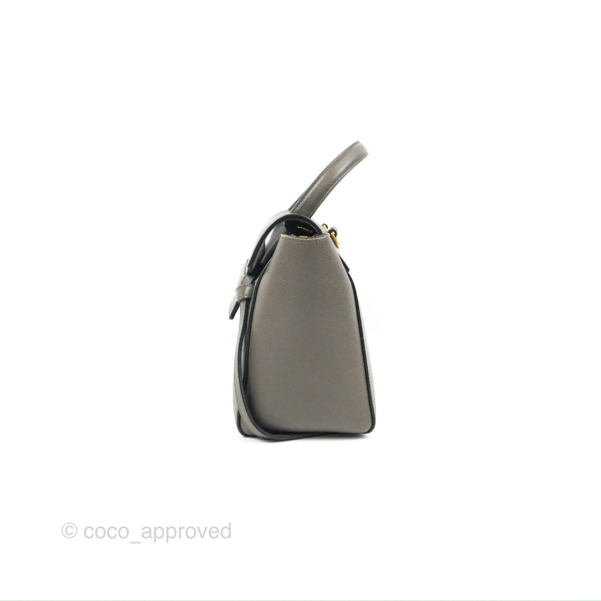 Celine Nano Belt Bag Grey Grained Calfskin Gold Hardware