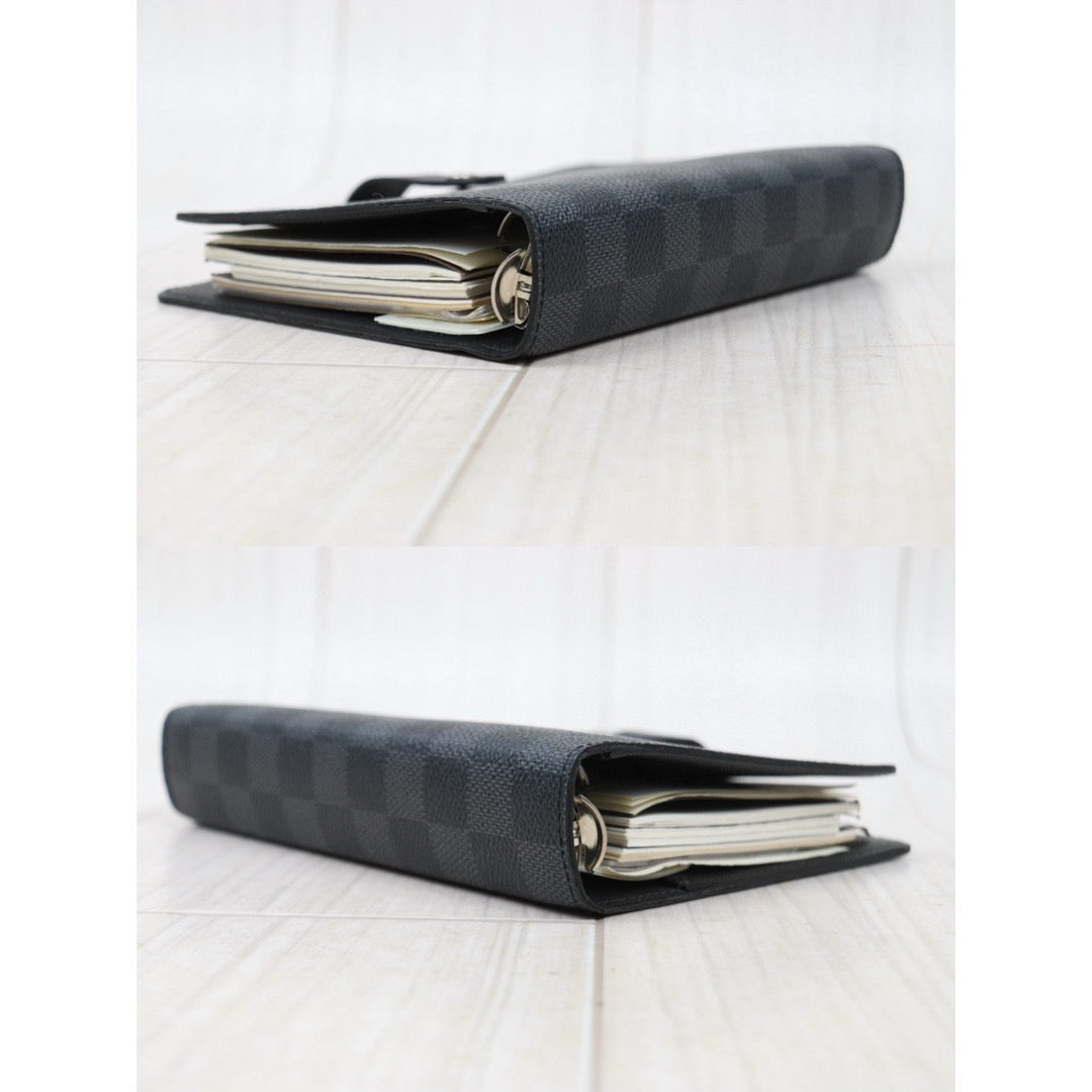 Very Good ( Rank A)｜ LV Monogram Medium Ring Agenda Cover Notebook Cover Black｜Q25021306