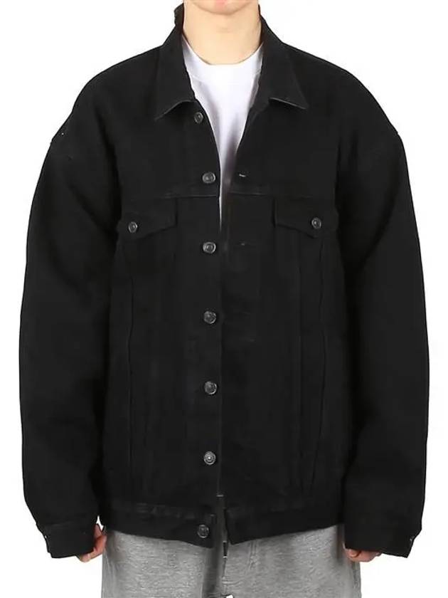 Luxury Balenciaga  Oversized Denim Jacket Black
