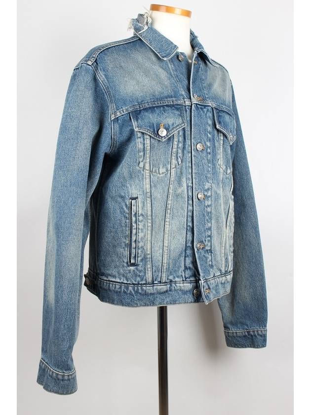 Luxury Balenciaga  wave logo denim jacket 48