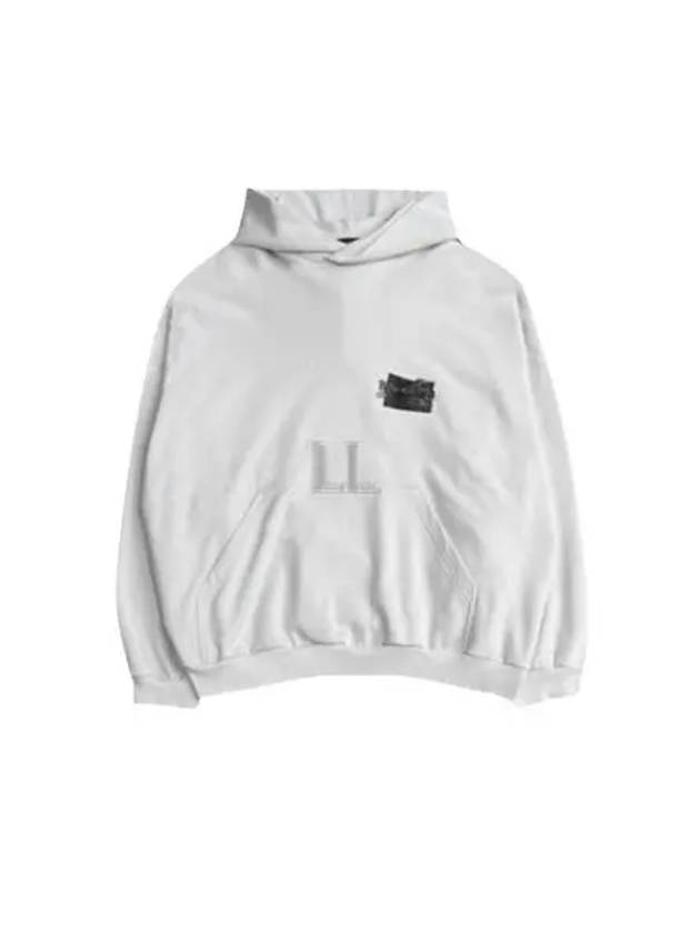 Luxury Balenciaga  Logo Tape Hoodie White