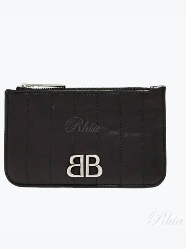 Luxury Balenciaga  Monaco Long Coin Card Wallet Black