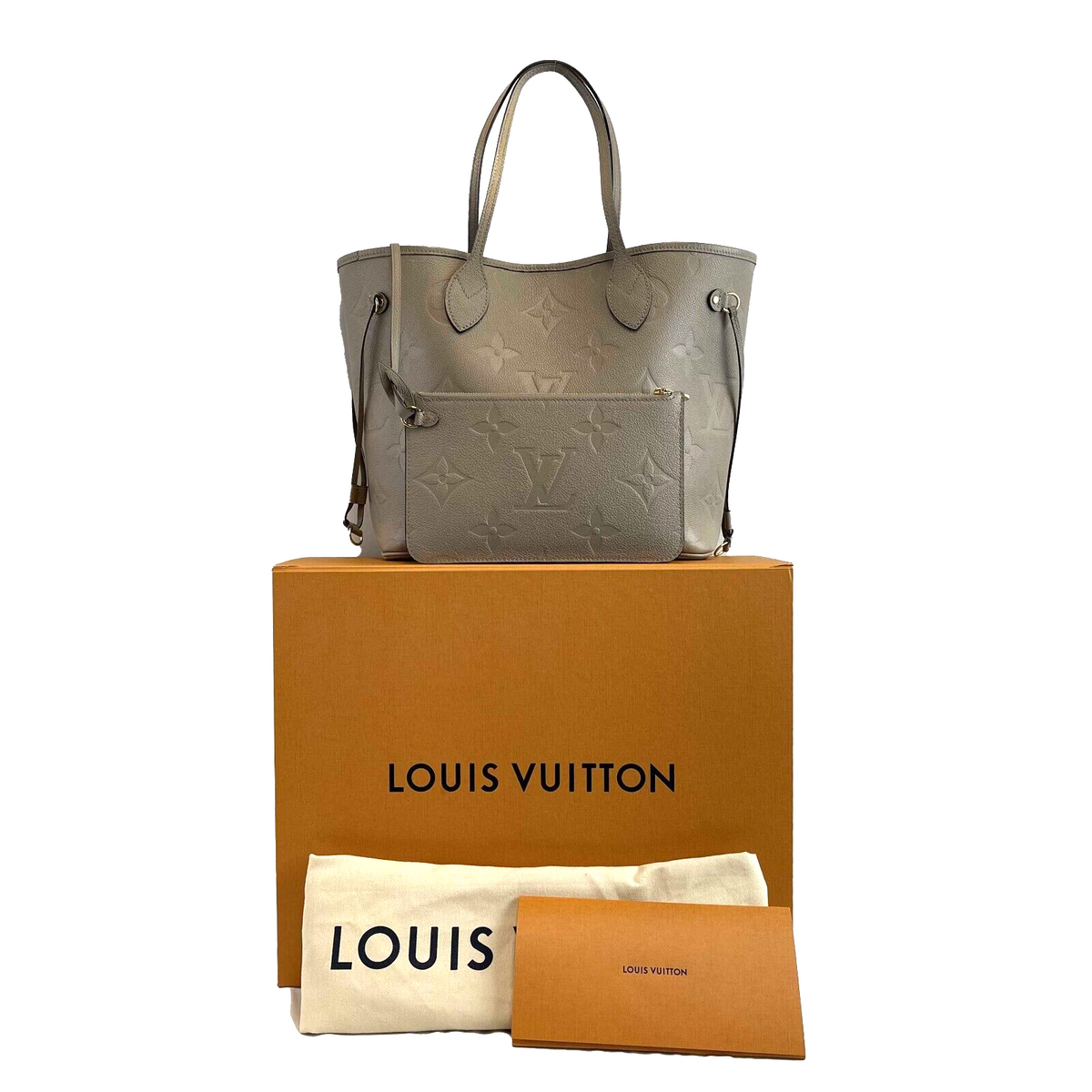 LOUIS VUITTON Neverfull Empreinte Monogram w/Pouch MM
