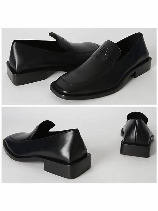 Luxury Balenciaga  BB Logo Square Toe Loafers Black
