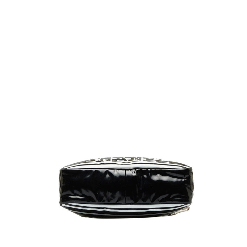 Chanel 19 Cruise Collection LA PAUA Cocomark Chain Shoulder Bag Black White PVC Leather  CHANEL