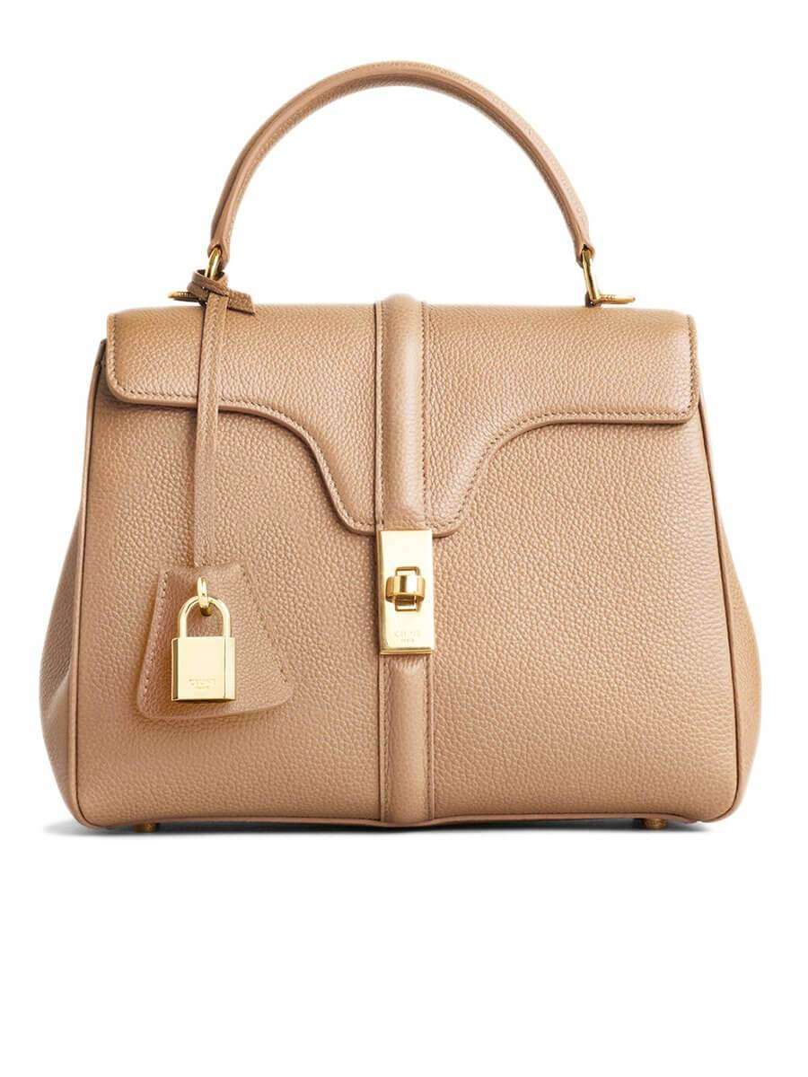 Small 16 Bag in Beige Grained Calfskin