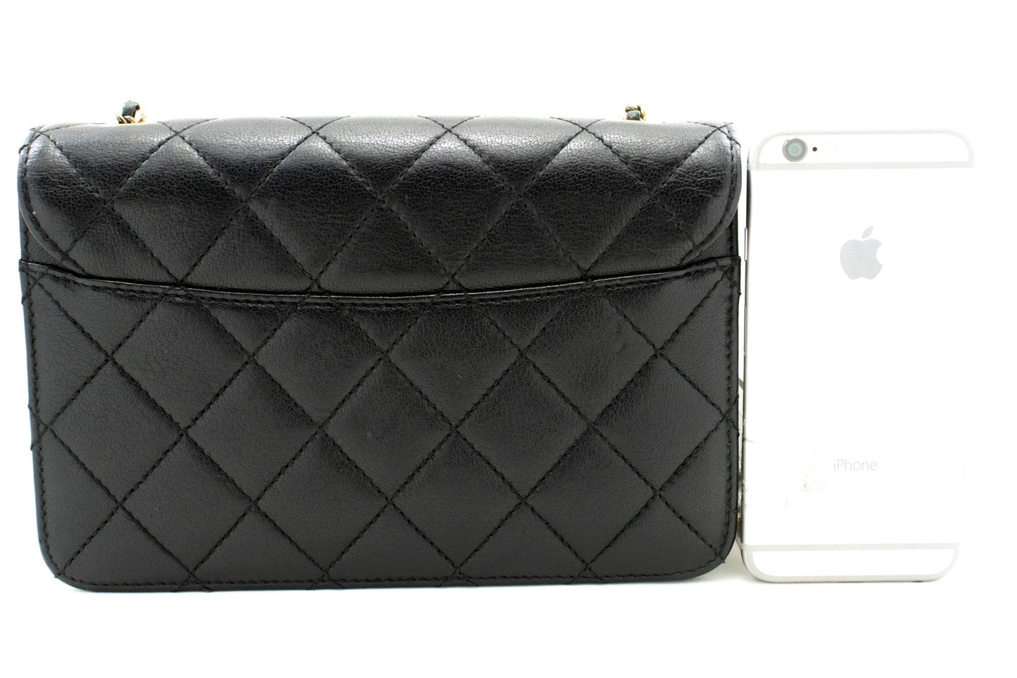 Top Quality Chanel Mini Calfskin Chain Shoulder Bag Black Quilted New Leather