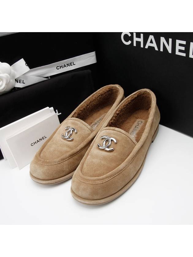 Suede Shearling Loafers 1202hv Chanel