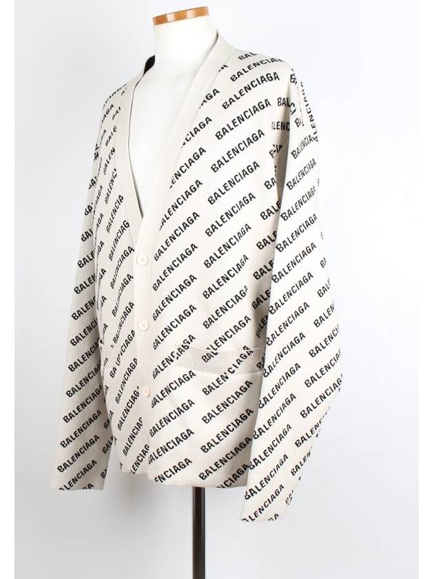 Luxury Balenciaga  All over multi logo cardigan L