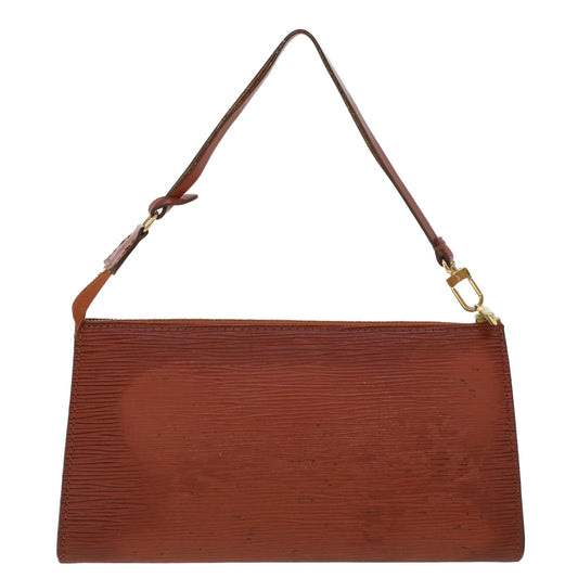 LOUIS VUITTON Epi Pochette Accessoires Pouch Brown M52953 LV Auth 44418