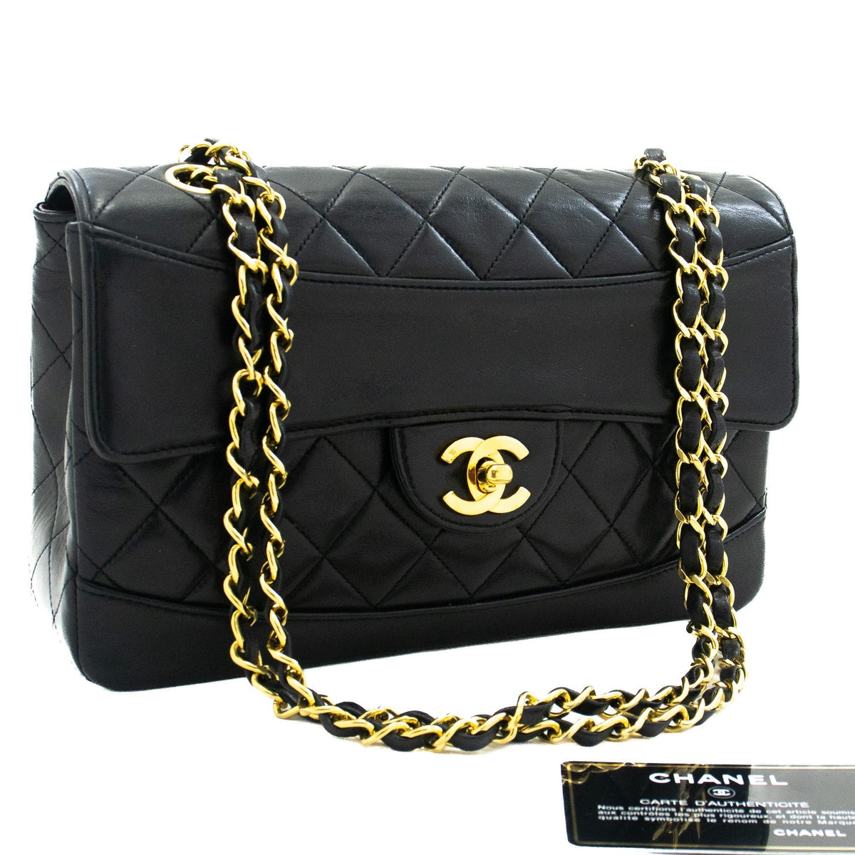 Chanel Vintage Classic Chain Shoulder Bag Flap Quilted Lambskin j97