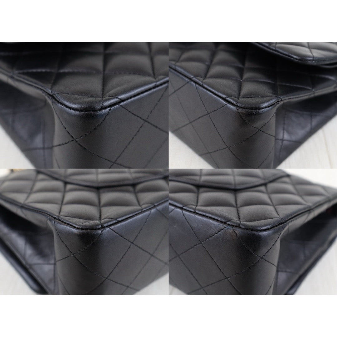 Very Good ( Rank A) ｜ CHANEL  Lamb Skin Black Double Flap 25 Medium Shoulder Bag Made in 2011 Year ｜H25011318