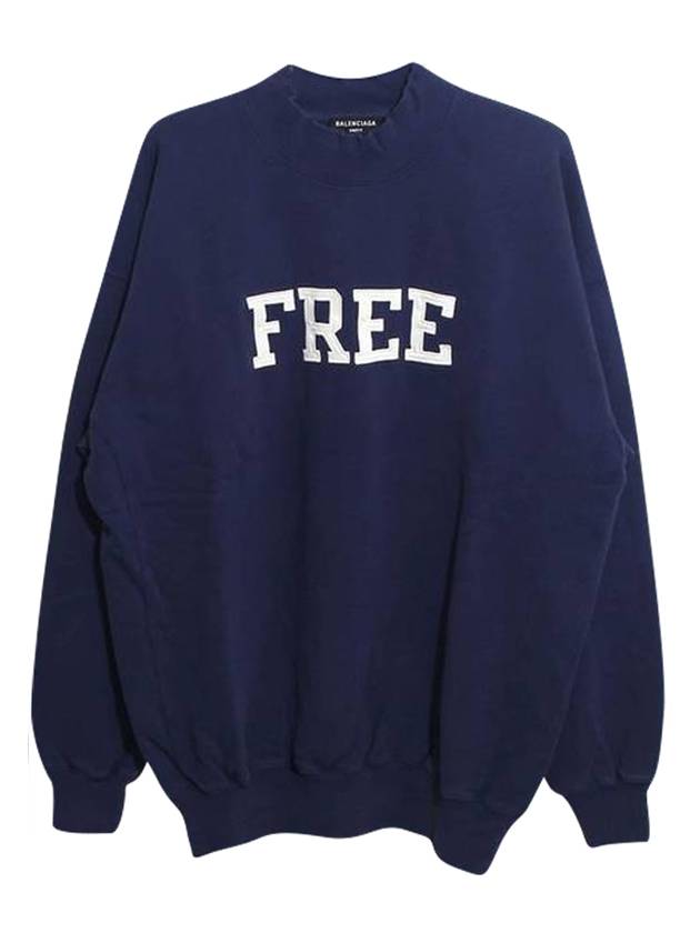 Luxury Balenciaga  WoMen's Free Embroidery Distressed Sweatshirt Navy