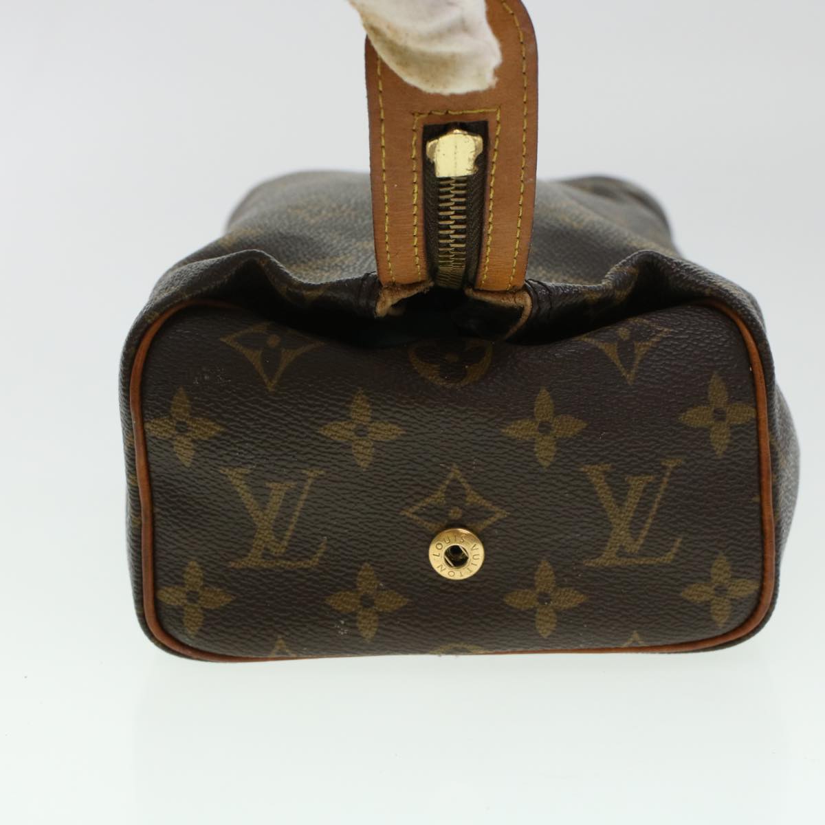 LOUIS VUITTON Monogram Trousse Patte Pression Cosmetic Pouch M47636 Auth 44837