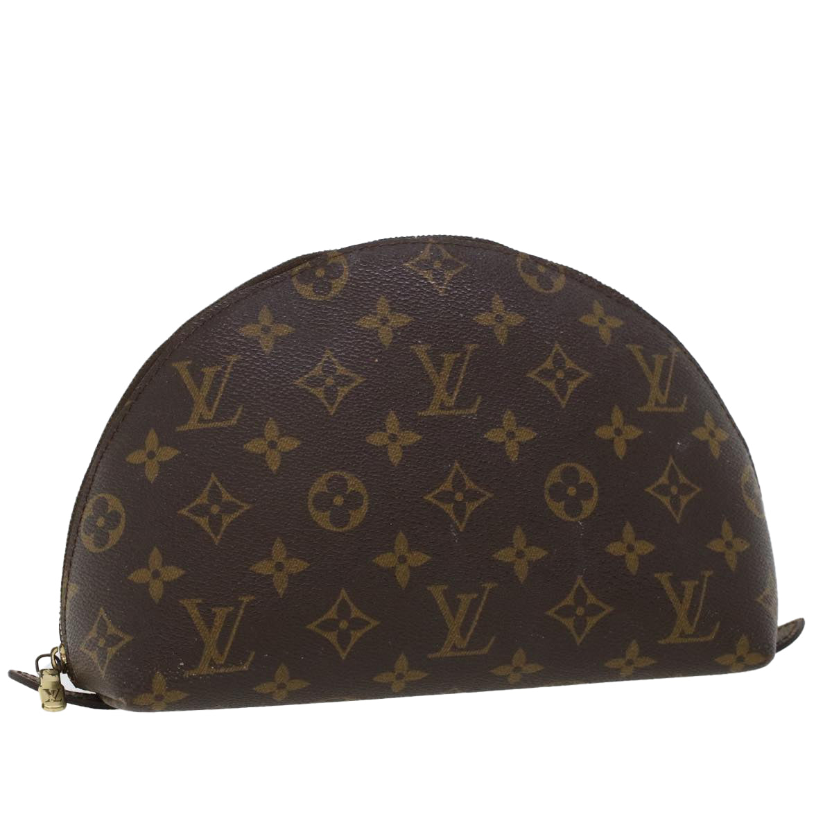 LOUIS VUITTON Monogram Trousse Demi Ronde Cosmetic Pouch M47520 LV Auth 44905
