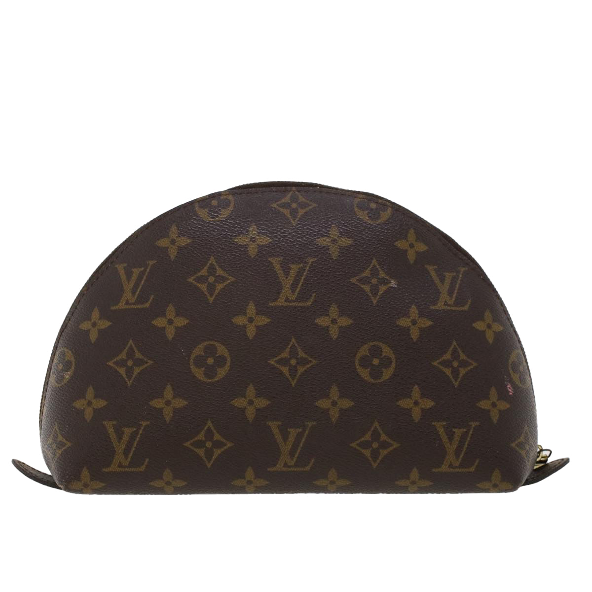 LOUIS VUITTON Monogram Trousse Demi Ronde Cosmetic Pouch M47520 LV Auth 44905