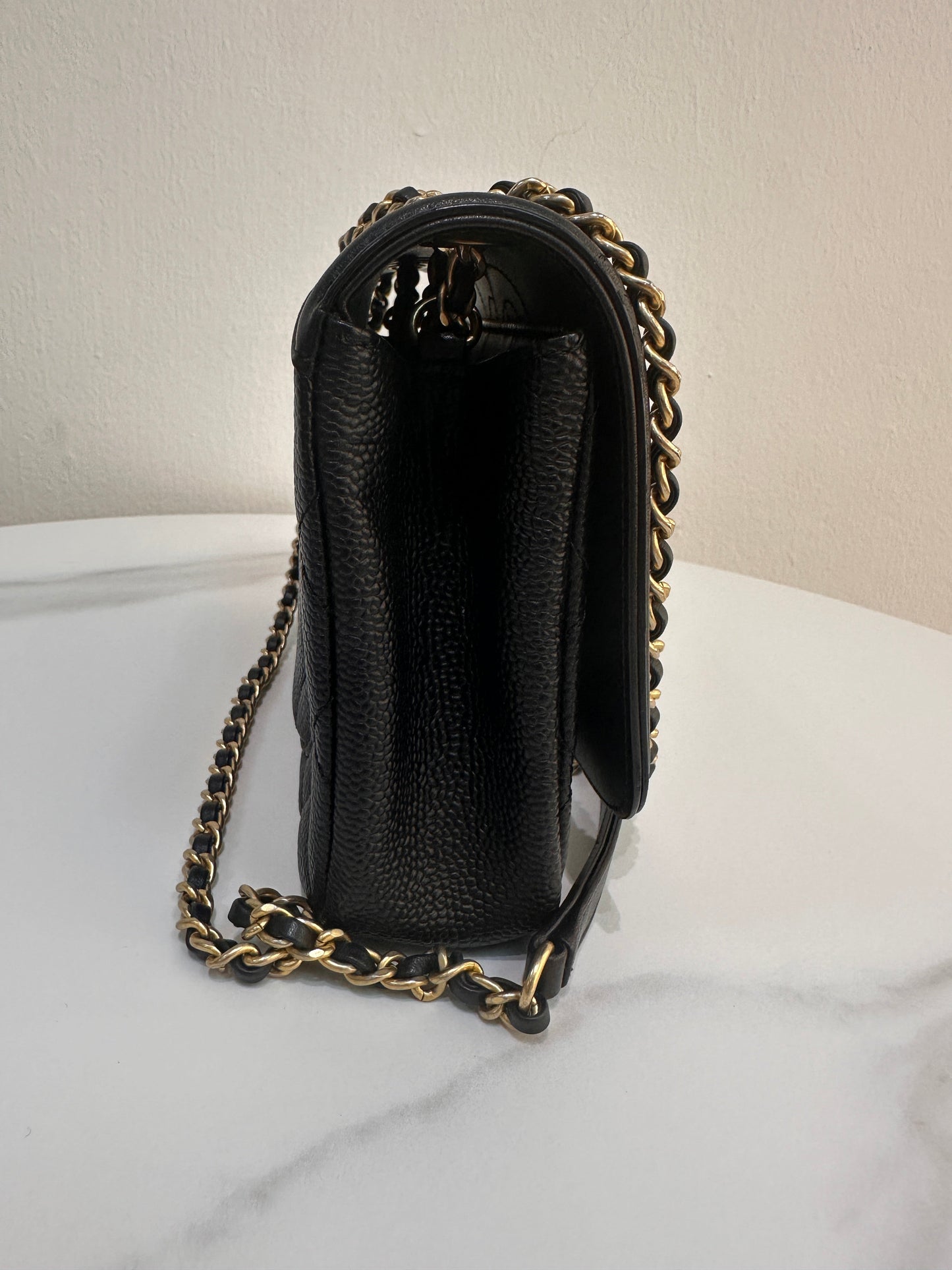 CHANEL Caviar Quilted Small CC Filigree Flap Black