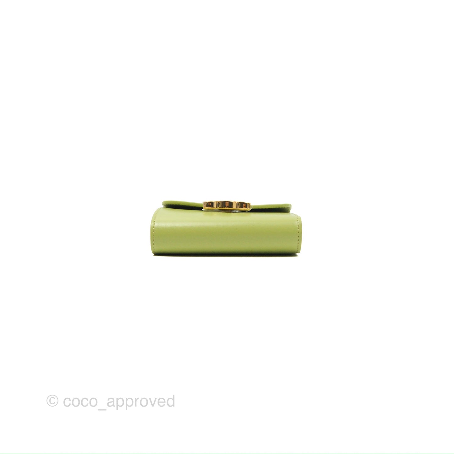 Celine Small Triomphe Flap Wallet Avocado Green Shiny Calfskin