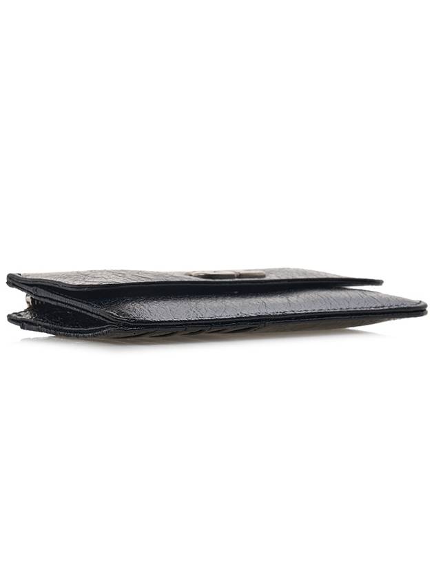 Luxury Balenciaga  BB Logo Zipper Card Wallet Black
