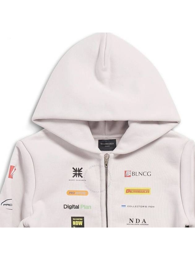 Luxury Balenciaga  Business English Zip-Up Hoodie Offwhite