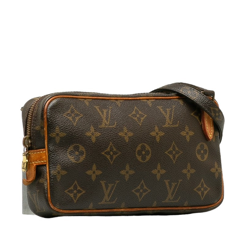 Louis Vuitton Monogram Poschet Marley Bandriel Slipper Shoulder Bag M51828 Brown PVC Leather  Louis Vuitton