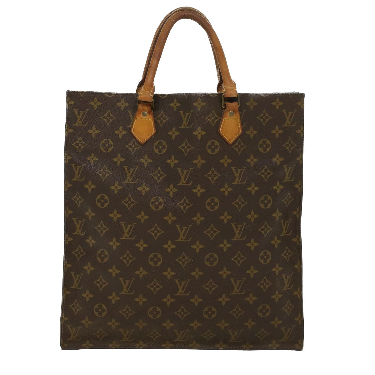 LOUIS VUITTON Monogram Sac Plat Hand Bag M51140 LV Auth 45024