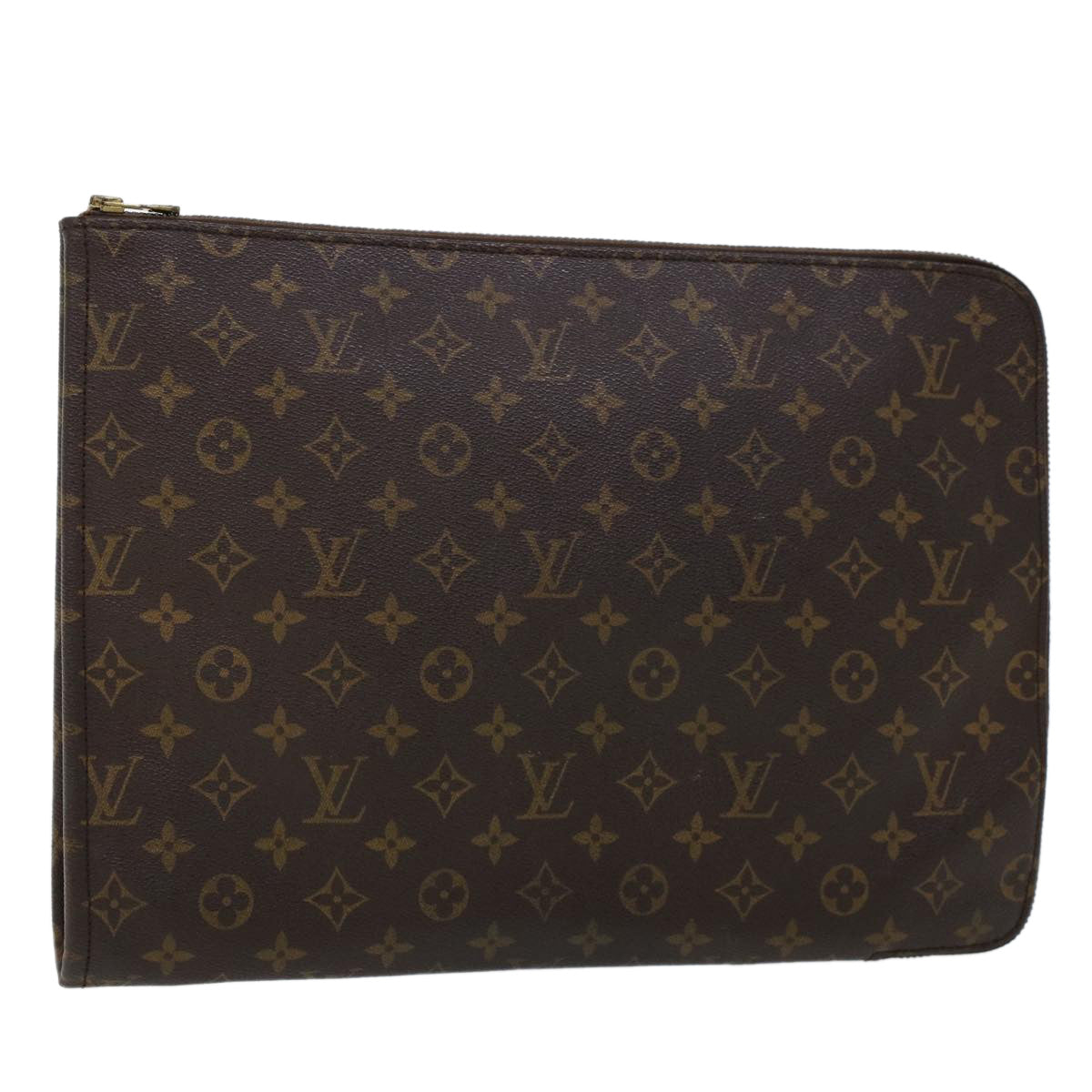 LOUIS VUITTON Monogram Poche Document Briefcase M53400 LV Auth 45107