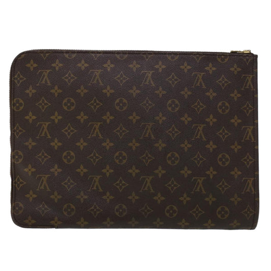 LOUIS VUITTON Monogram Poche Document Briefcase M53400 LV Auth 45107