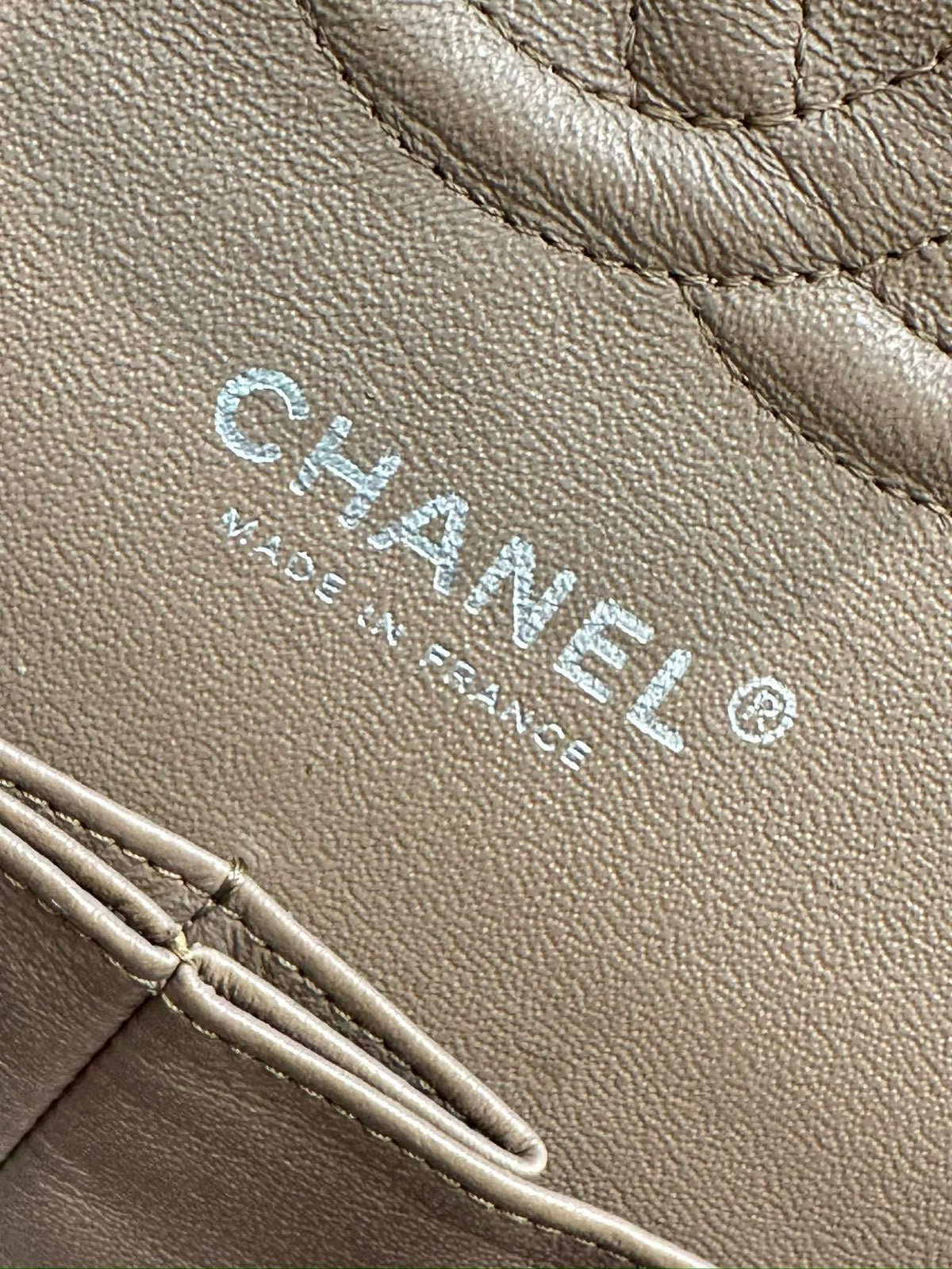 Chanel Medium Classic Caviar Double Flap Taupe SHW