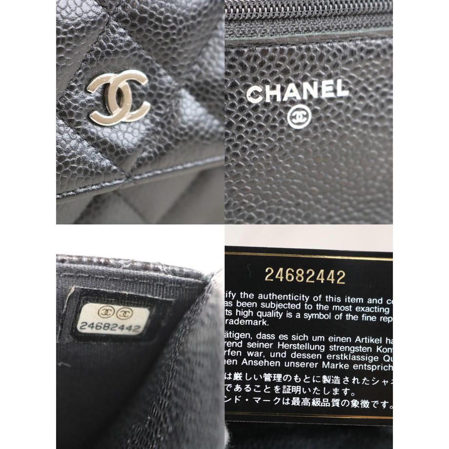Rank A ｜       CHANEL Caviar Skin Classic Chain Wallet    ｜091613