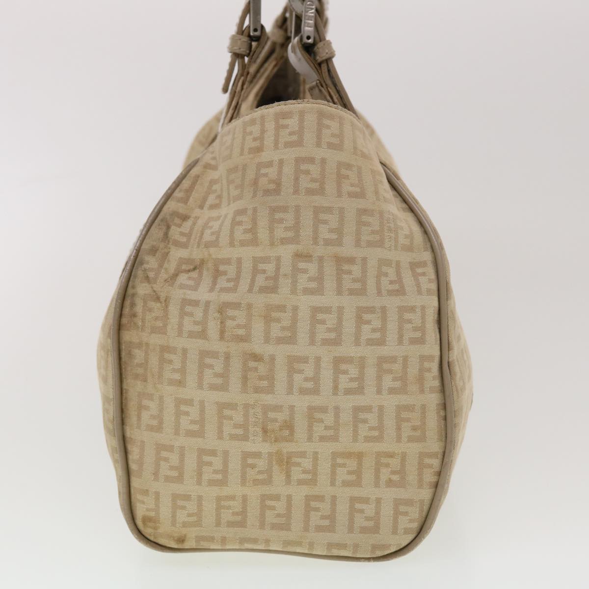 FENDI Zucchino Canvas Mamma Baguette Hand Bag Leather Beige  45281