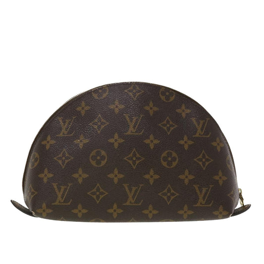 LOUIS VUITTON Monogram Trousse Demi Ronde Cosmetic Pouch M47520 LV Auth 45317
