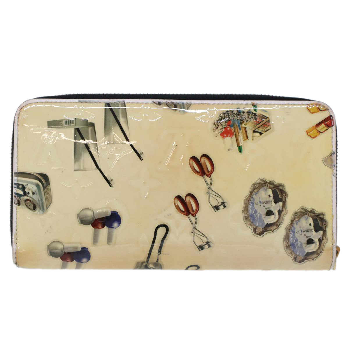 LOUIS VUITTON Vernis Nicolas Ghesquire Zippy Wallet White M50370 LV Auth 45330