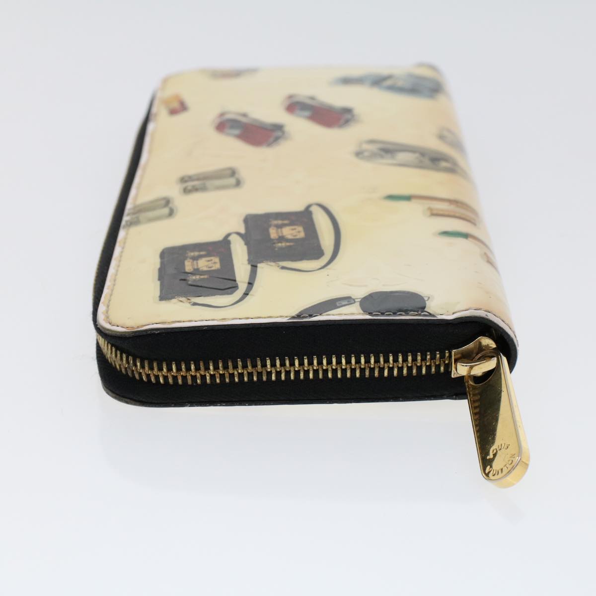 LOUIS VUITTON Vernis Nicolas Ghesquire Zippy Wallet White M50370 LV Auth 45330