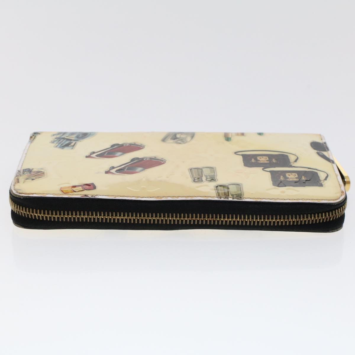 LOUIS VUITTON Vernis Nicolas Ghesquire Zippy Wallet White M50370 LV Auth 45330