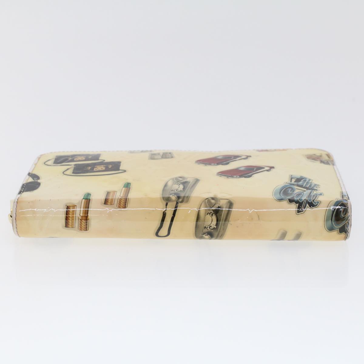 LOUIS VUITTON Vernis Nicolas Ghesquire Zippy Wallet White M50370 LV Auth 45330