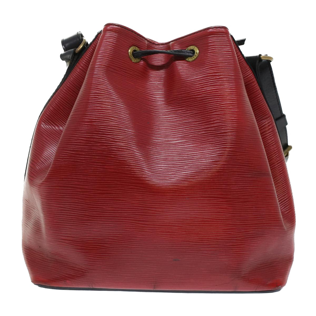 LOUIS VUITTON Epi Petit Noe Shoulder Bag Bicolor Black Red M44172 LV Auth 45384