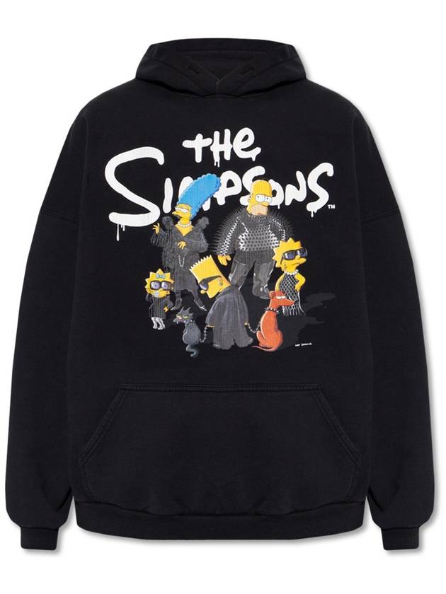 Luxury Balenciaga  The Simpsons Printed Hoodie Black